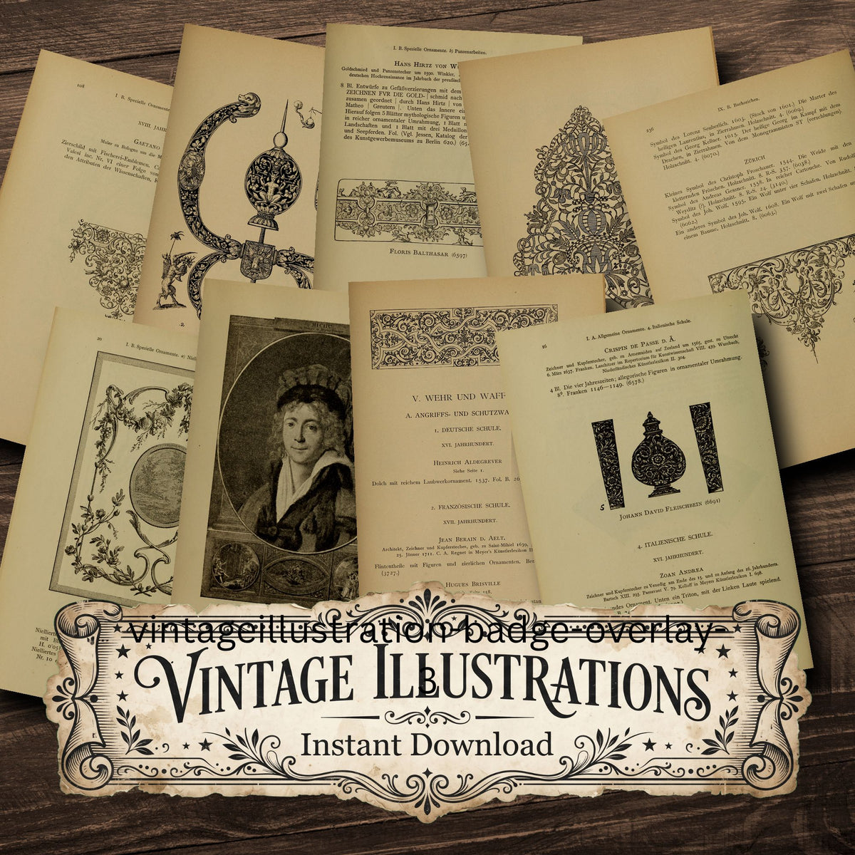 Ornament Book Vintage Prints
