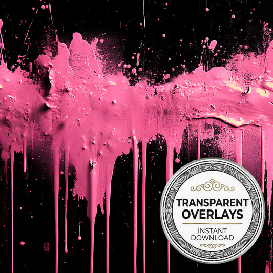 Pop Pink Paint Splatter Overlay Abstract