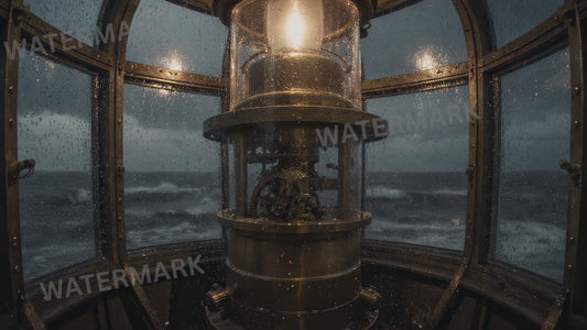 Stormy background animated loop | Lighthouse lantern video, stormy ocean, rain background | Urban architecture visuals