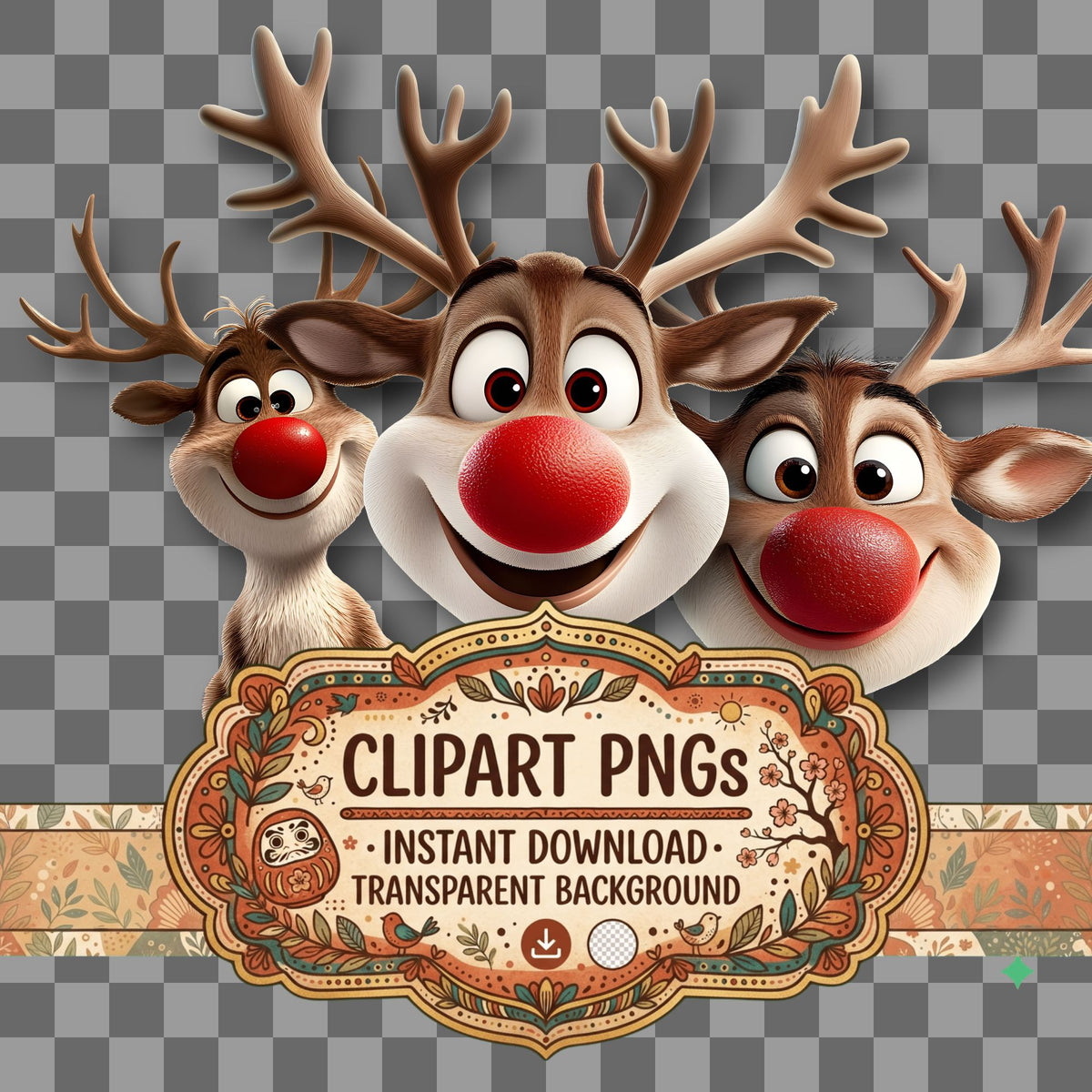 Reindeer Character Clipart Pngs