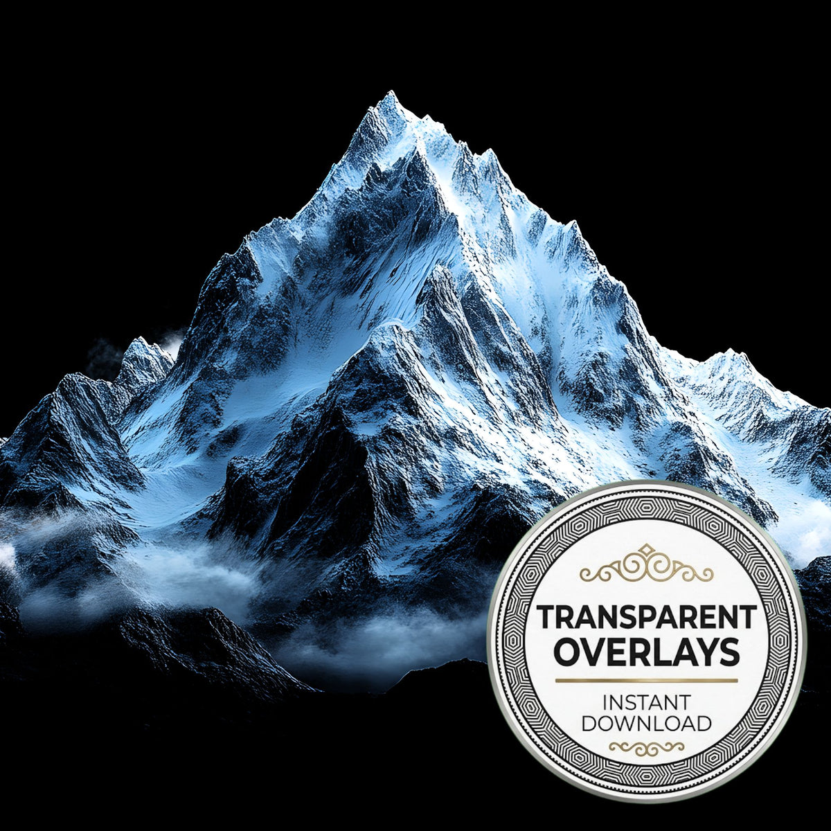 Rocky Mountain Overlay Snowy Peak