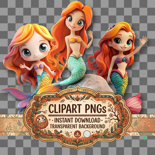 Sitting Mermaid Clipart Pngs