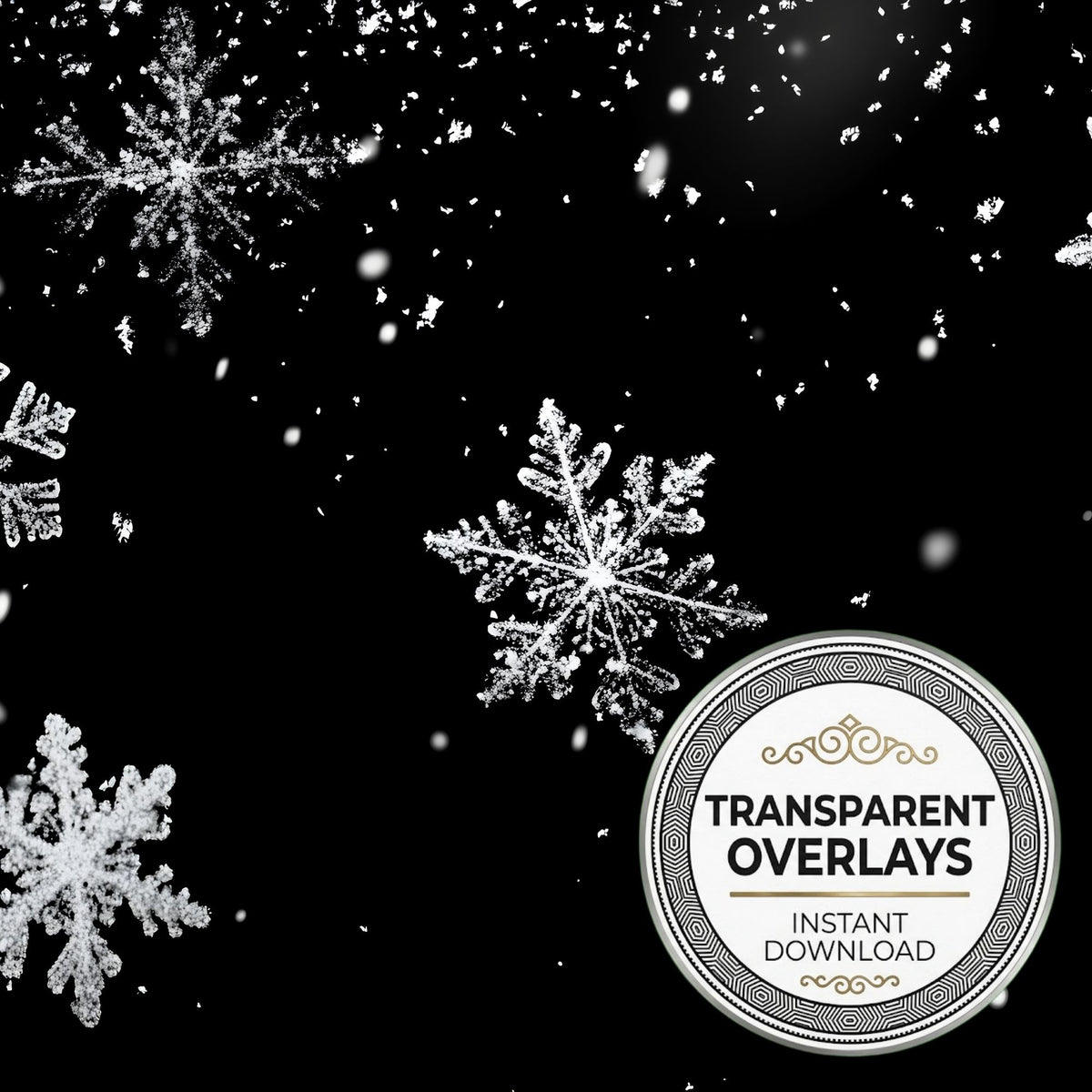 Snowflake Flurry Overlay Swirling Flakes