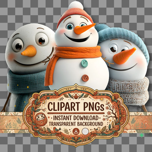 Snowman Character Clipart Pngs