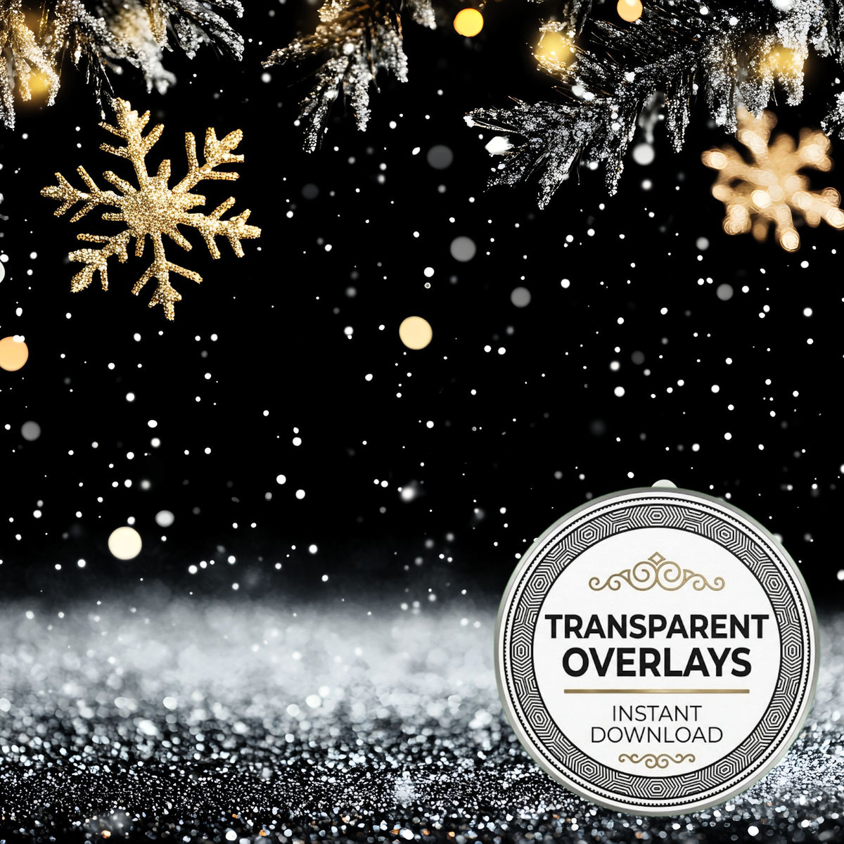 Sparkling Snow Overlay Glittering Snow Crystals