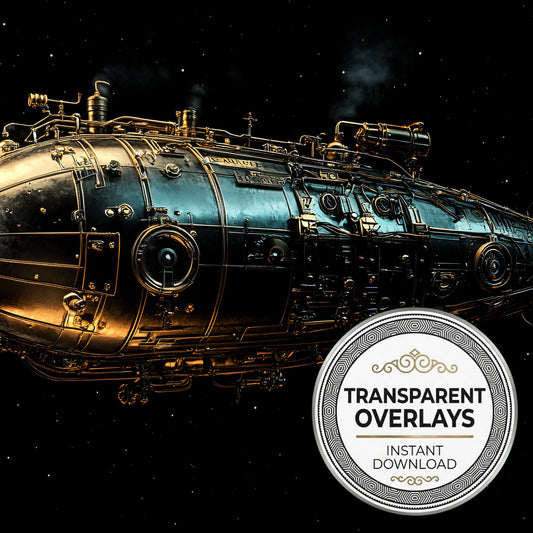 Steampunk Airship Transparent Overlay Pngs