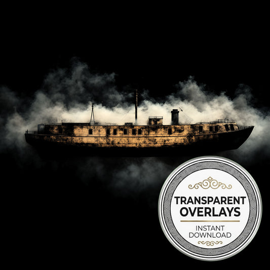 Steampunk Airship Transparent Overlay Pngs