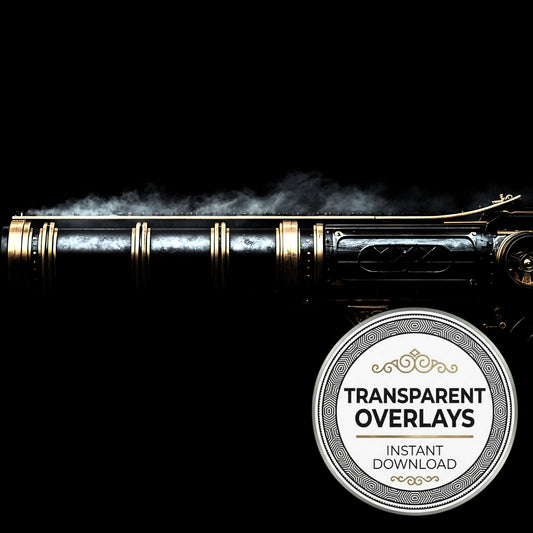 Steampunk Raygun Surrounded Transparent Overlay Pngs