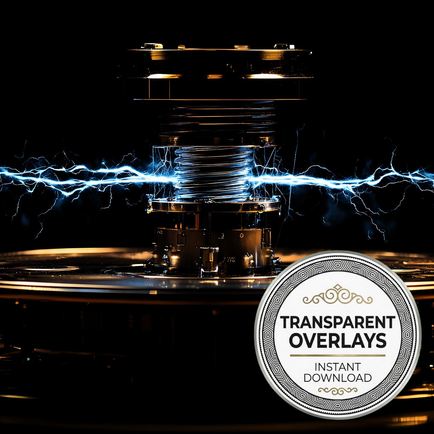 Steampunk Tesla Coil Transparent Overlay Pngs