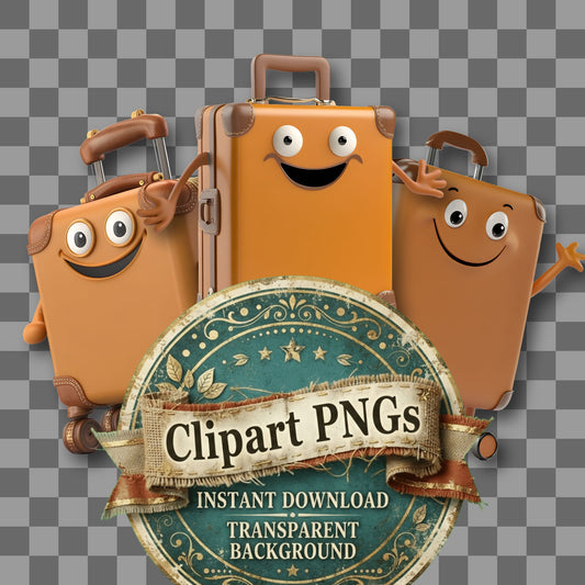 Sticker Suitcase Clipart Pngs
