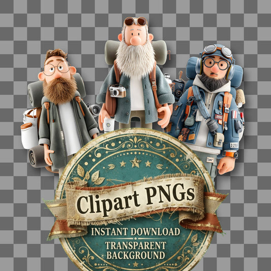 Stylish Traveler Clipart Pngs