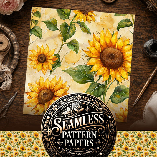 Sunflowers Seamless Pattern