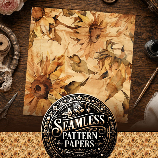 Sunflowers Seamless Pattern