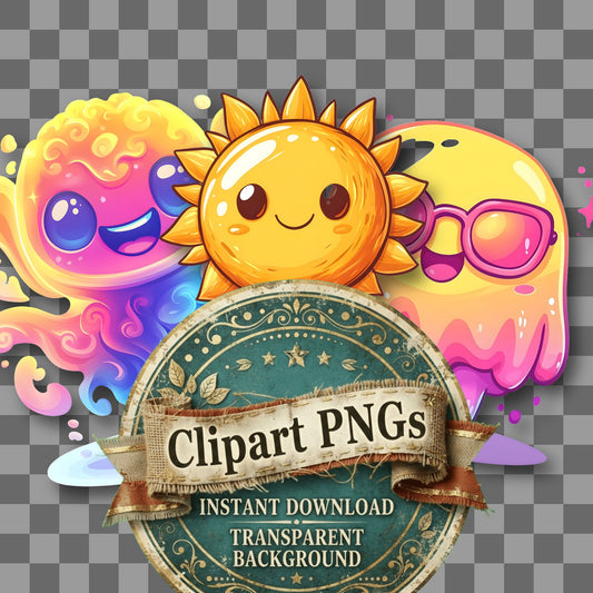 Sunshine Kawaii Style Clipart Pngs