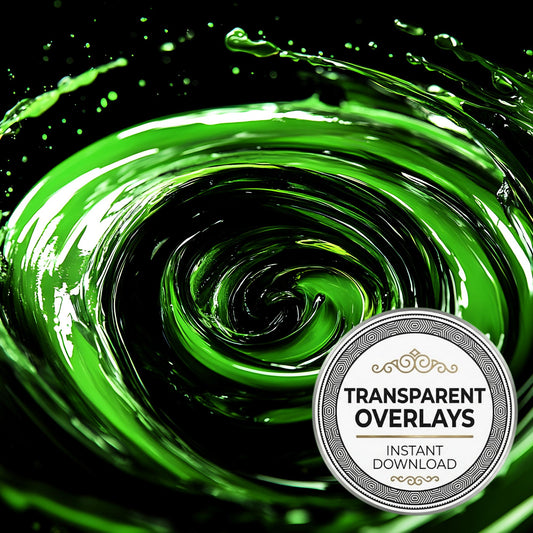 Swirling Green Paint Transparent Overlay Pngs