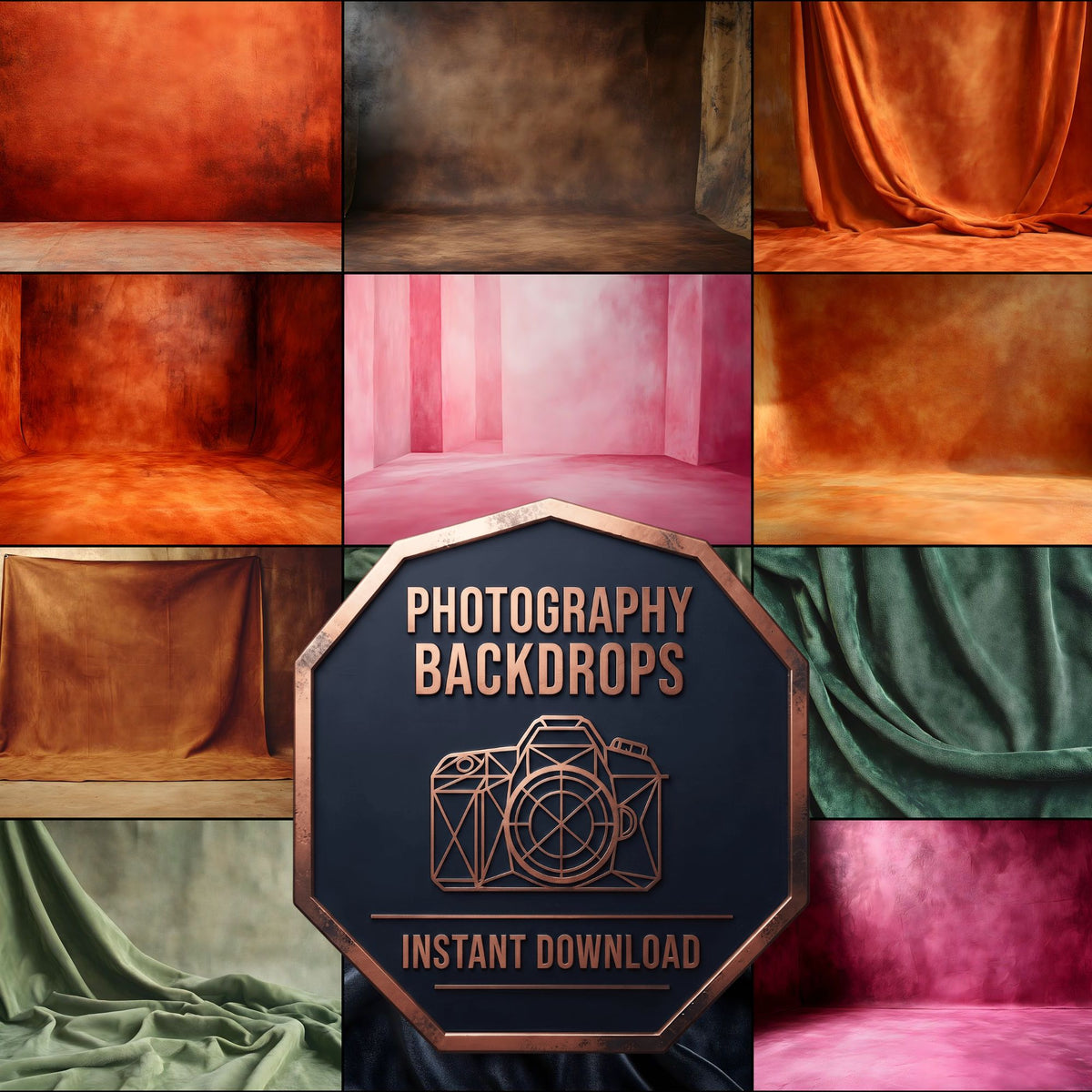Texture grunge digital photography backdrops, preview of the downloadable set