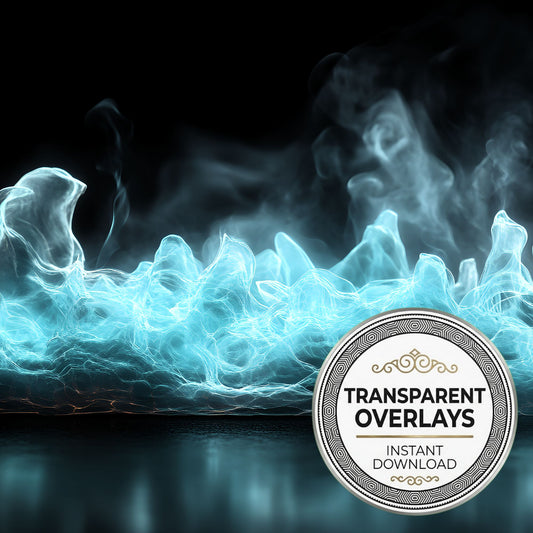 Turquoise Ghost Flame Transparent Overlay Pngs