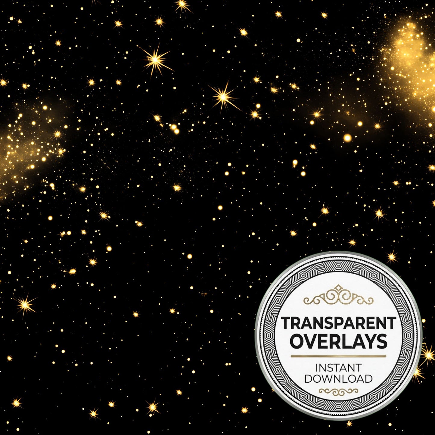 Twinkling Gold Stars Transparent Overlay Pngs