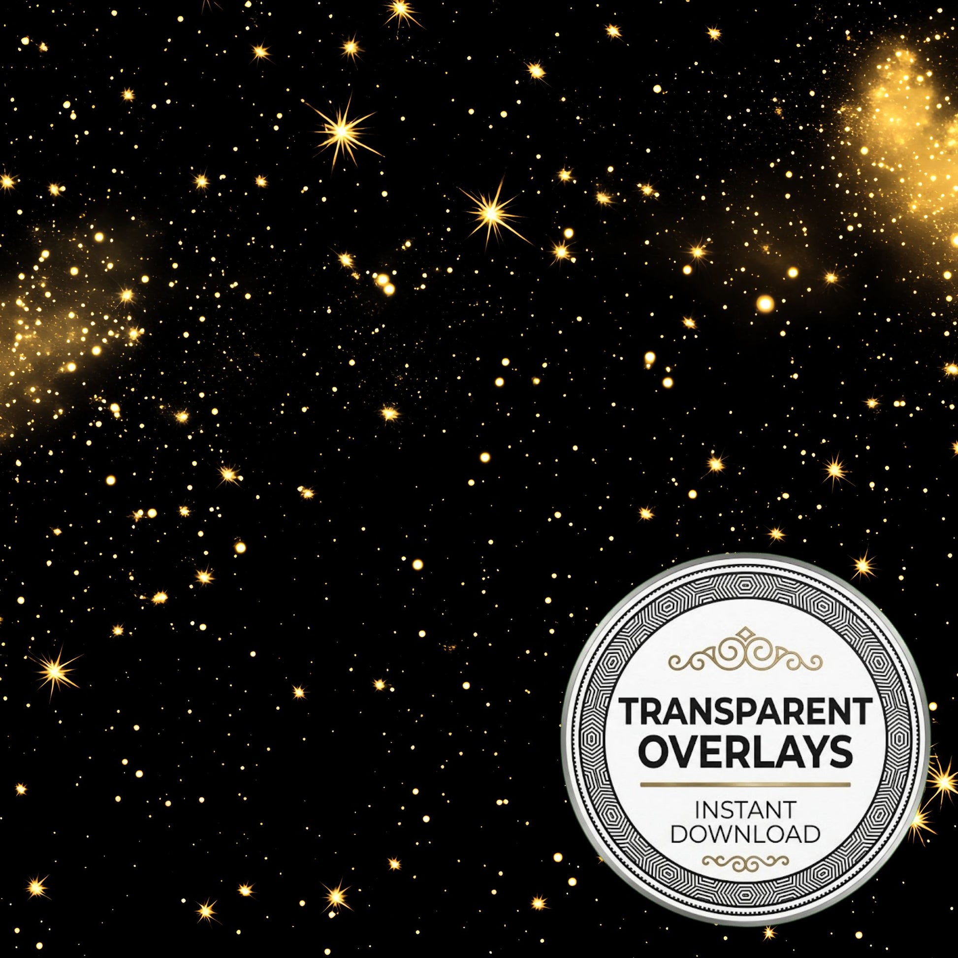 Twinkling Gold Stars Transparent Overlay Pngs