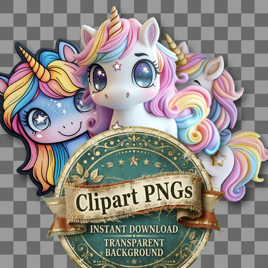 Unicorn Flowing Rainbow Clipart Pngs