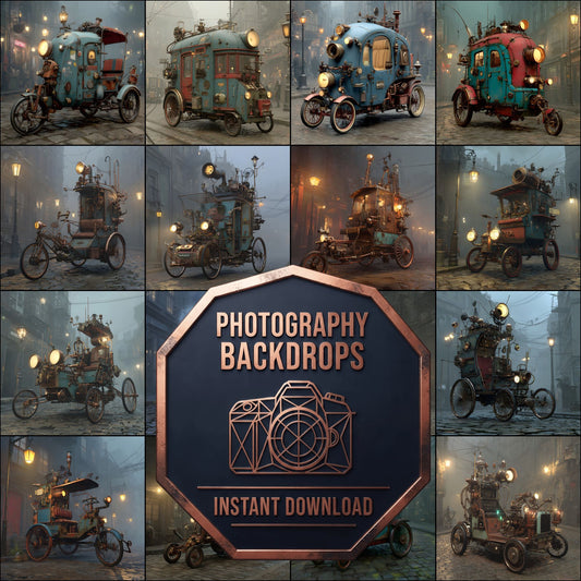 Unique Steampunk Vehicle Backdrop Images