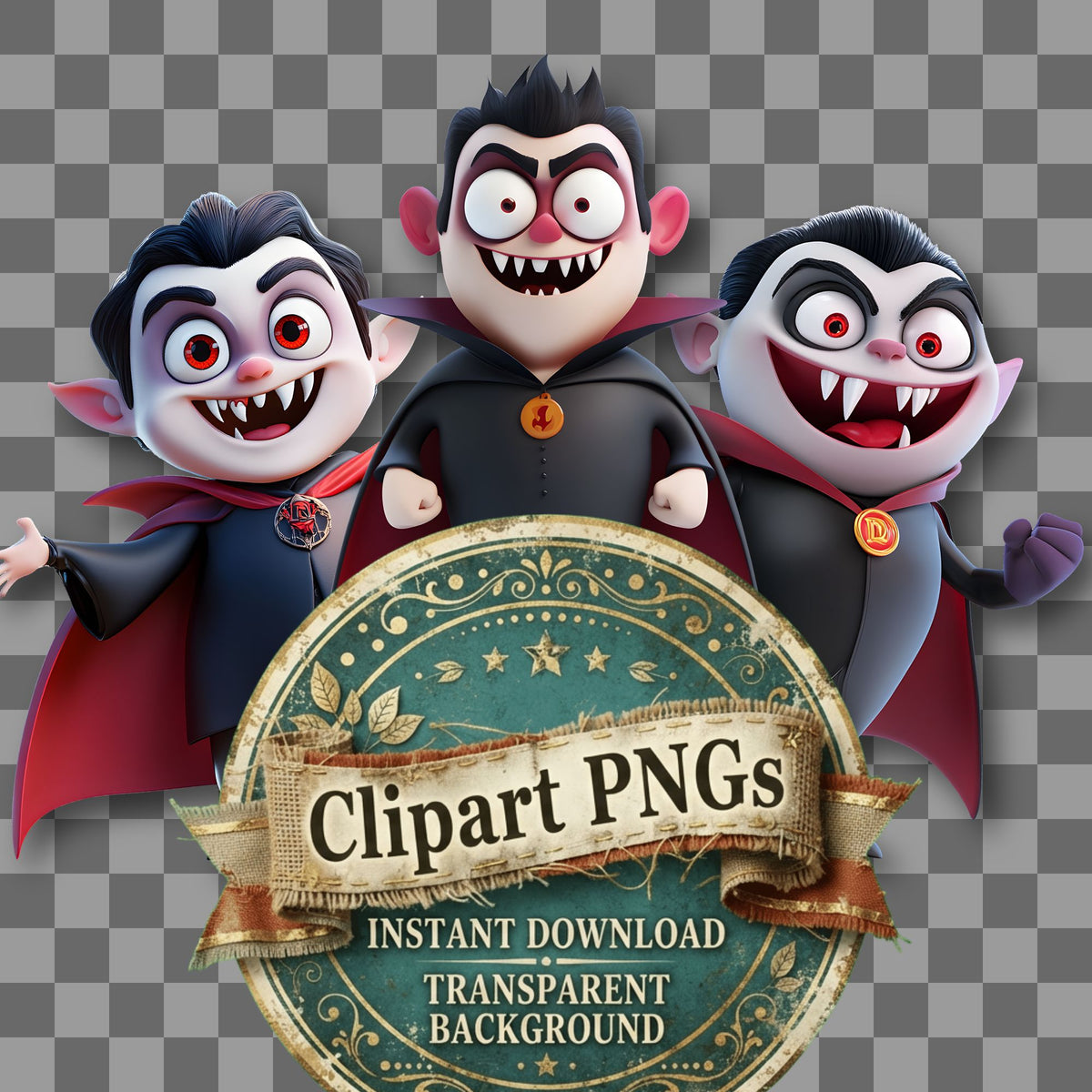 Vampire Character Clipart Pngs