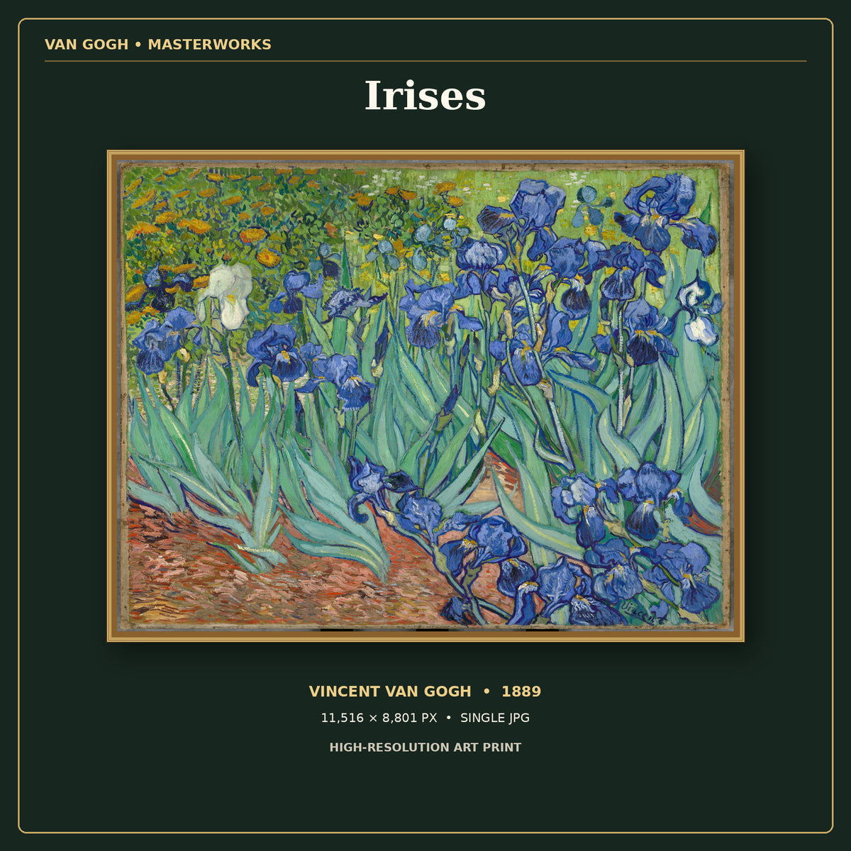 Irises by Vincent van Gogh — cover mockup