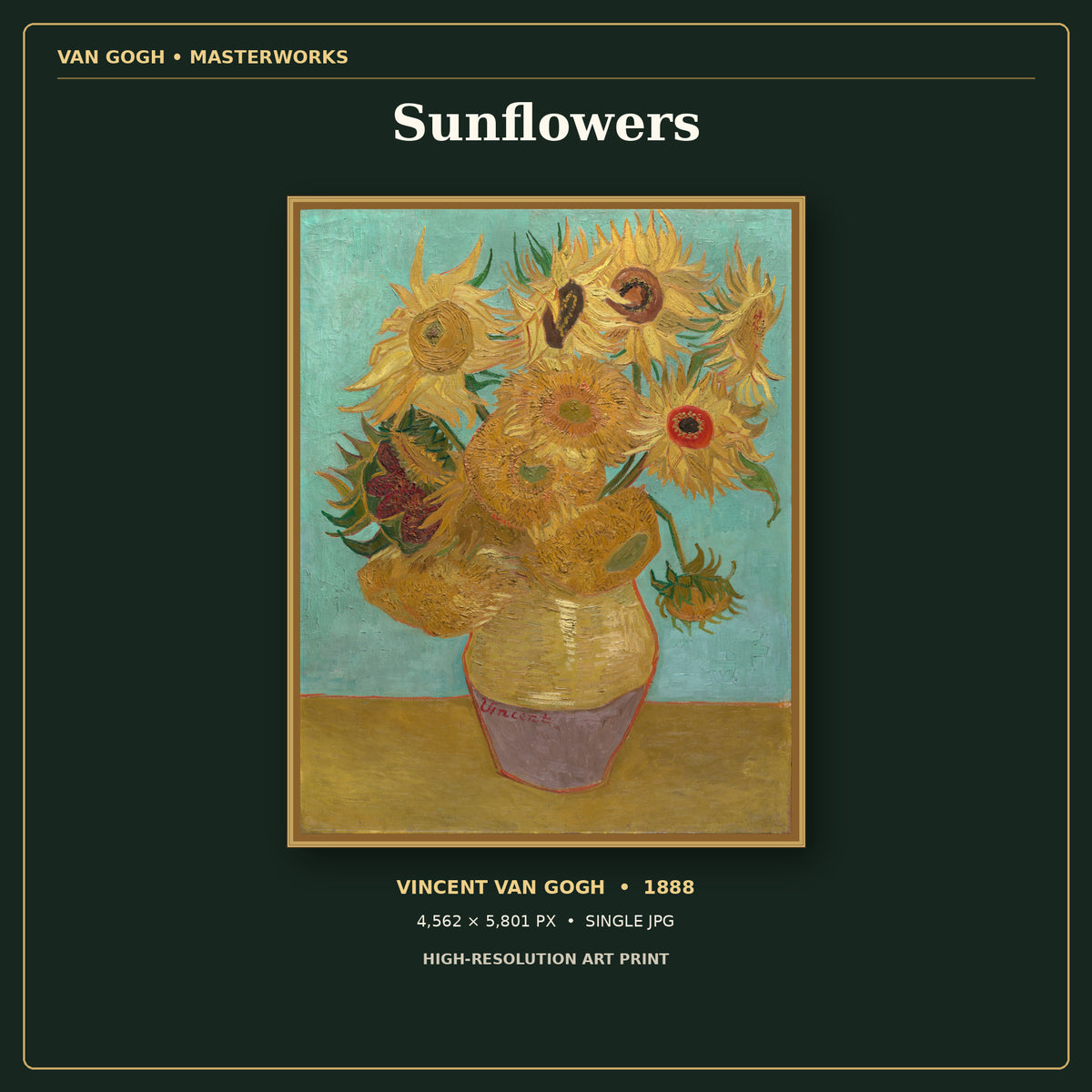 Sunflowers by Vincent van Gogh — cover mockup