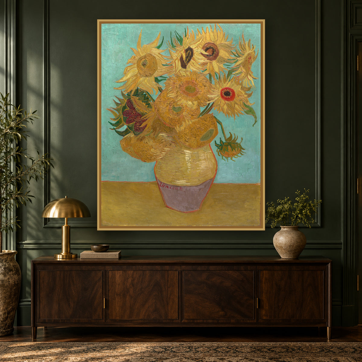 Sunflowers by Vincent van Gogh — gallery mockup