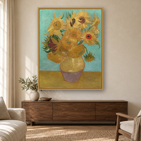 Sunflowers by Vincent van Gogh — room mockup