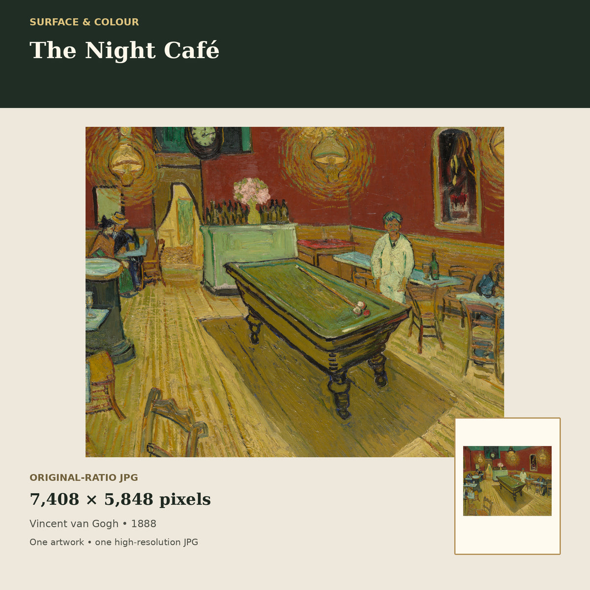 The Night Café by Vincent van Gogh — detail mockup