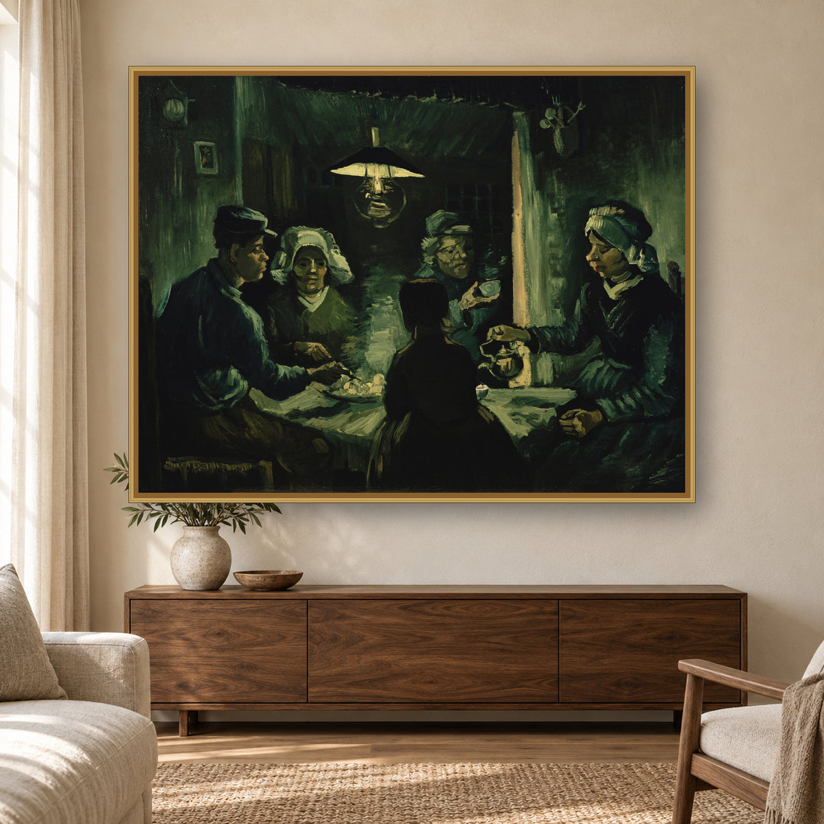The Potato Eaters by Vincent van Gogh — room mockup