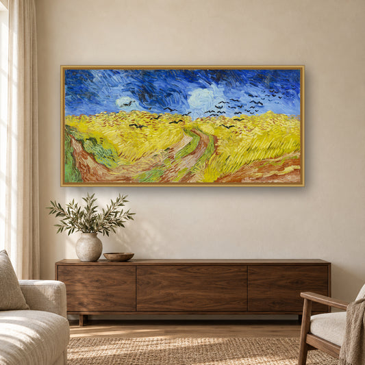 Wheatfield with Crows by Vincent van Gogh — room mockup