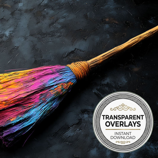 Vibrant Witchs Broom Transparent Overlay Pngs