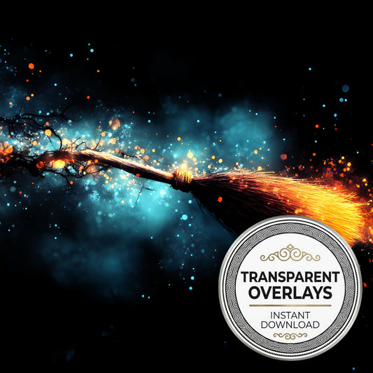 Vibrant Witchs Broomstick Transparent Overlay Pngs