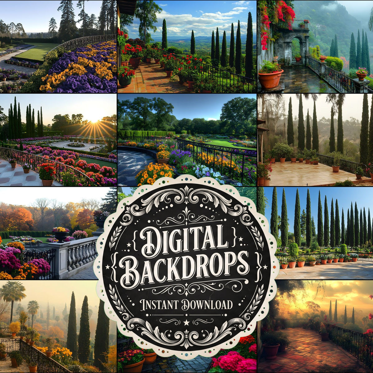Victorian Botanical Garden Backdrop Images