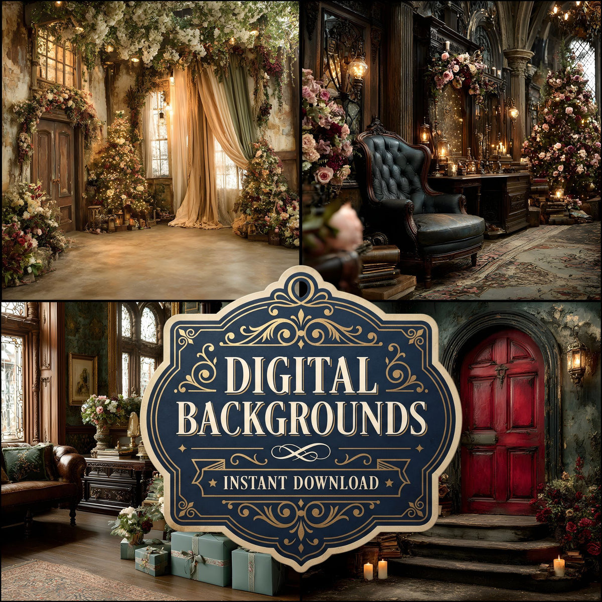 Victorian Christmachaos Backdrop Images