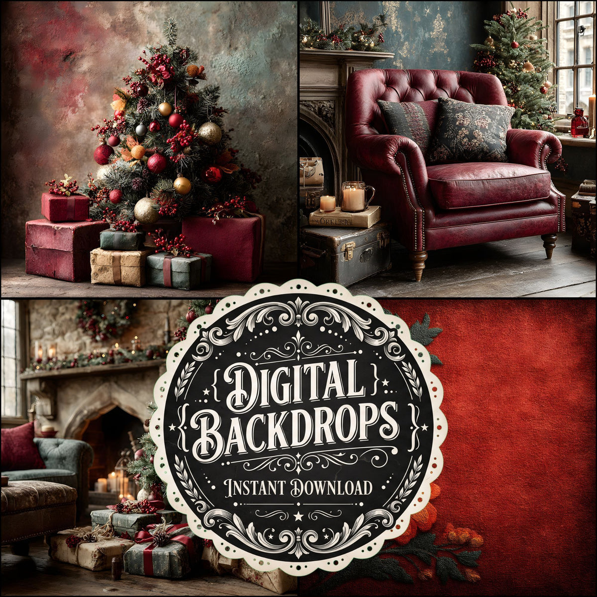 Victorian Christmas Backdrop Images