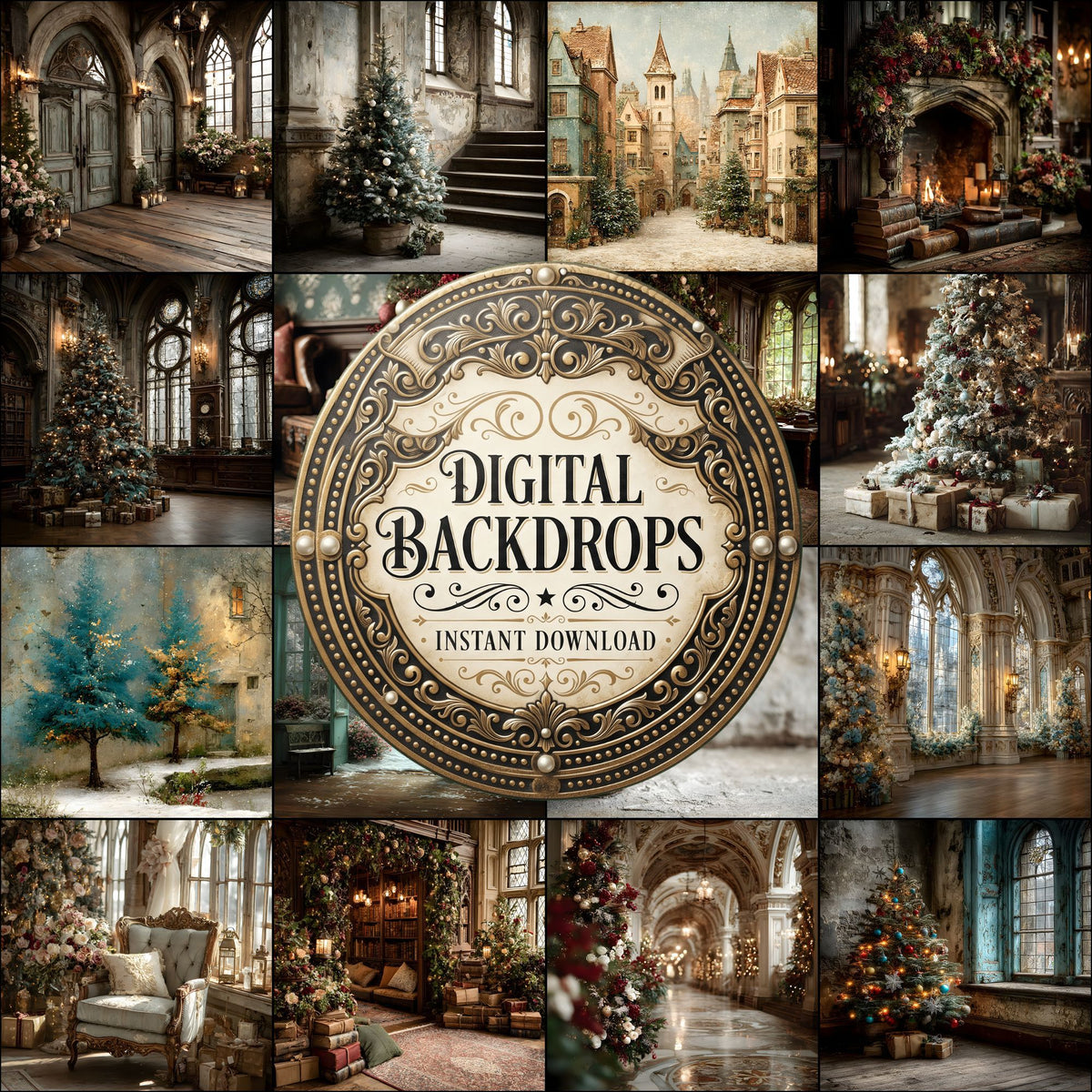 Victorian Christmas Backdrop Images