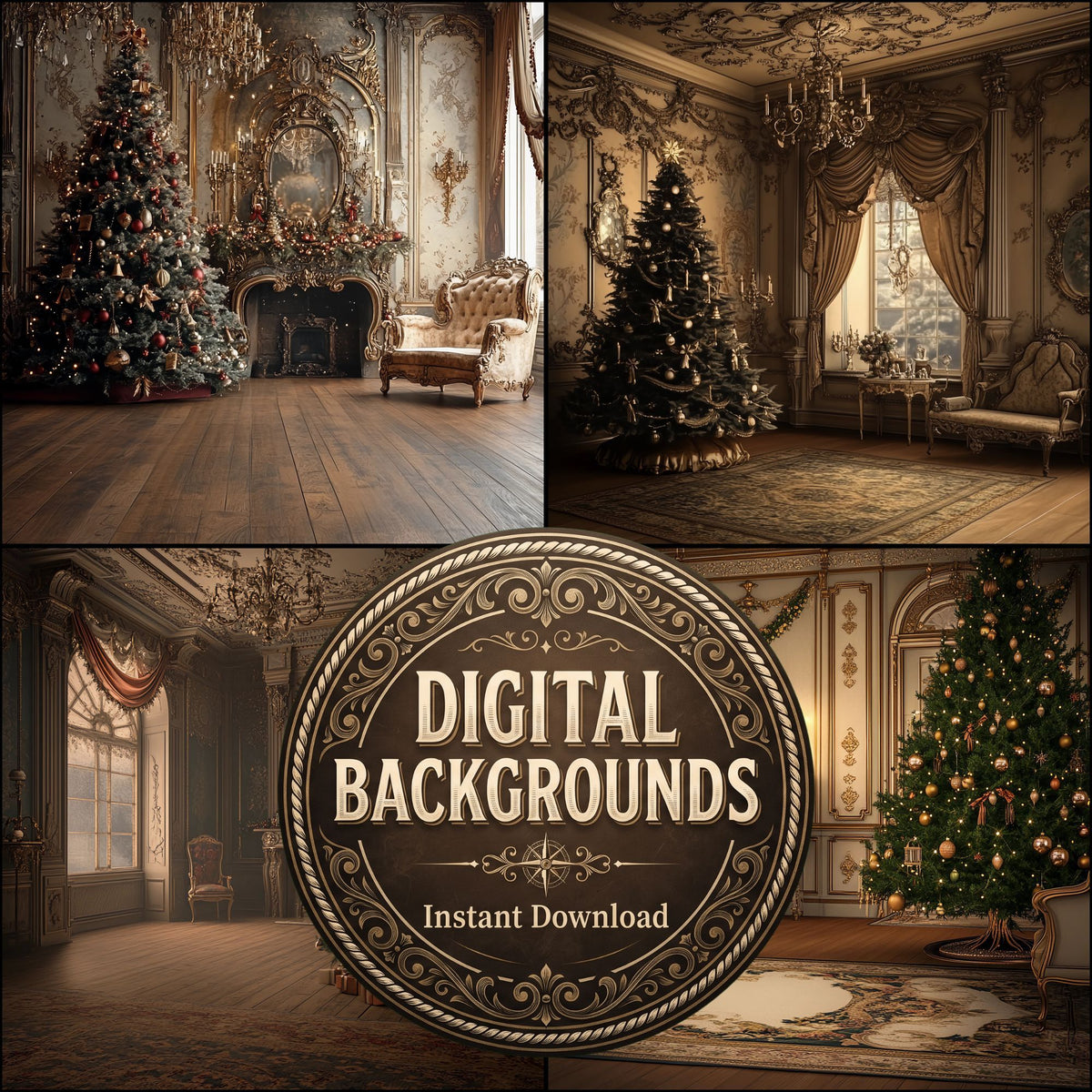 Victorian Christmas Backdrop Images
