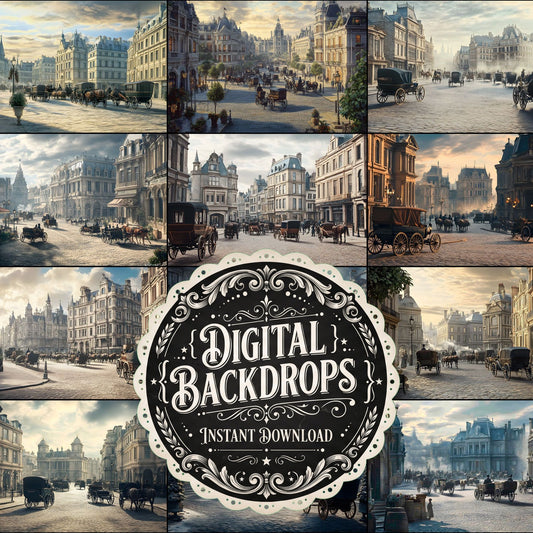 Victorian Street Scene Backdrop Images