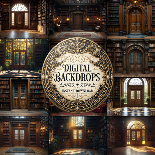 Vintage Library Charm Backdrop Images
