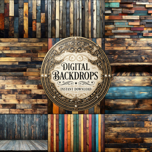Vintage Wood Texture digital photography backdrops, preview of the downloadable set