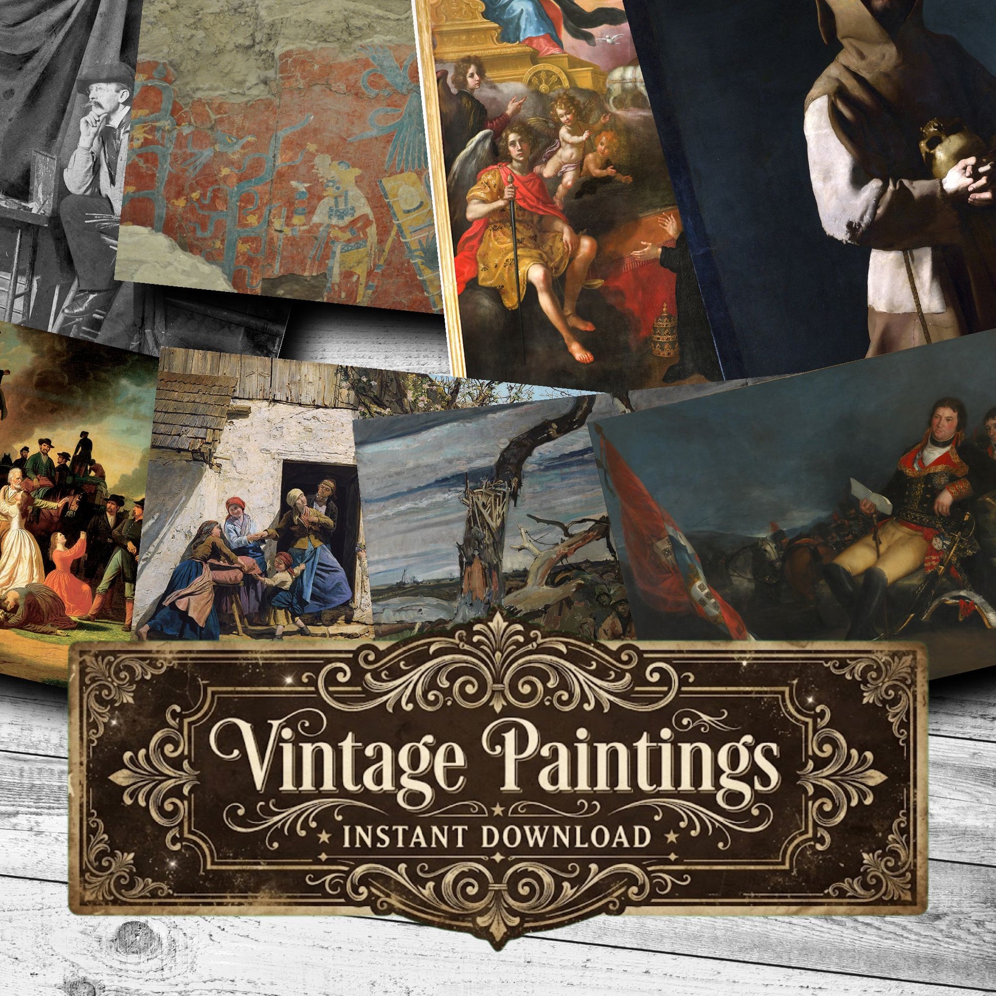 Wall Art Vintage Paintings