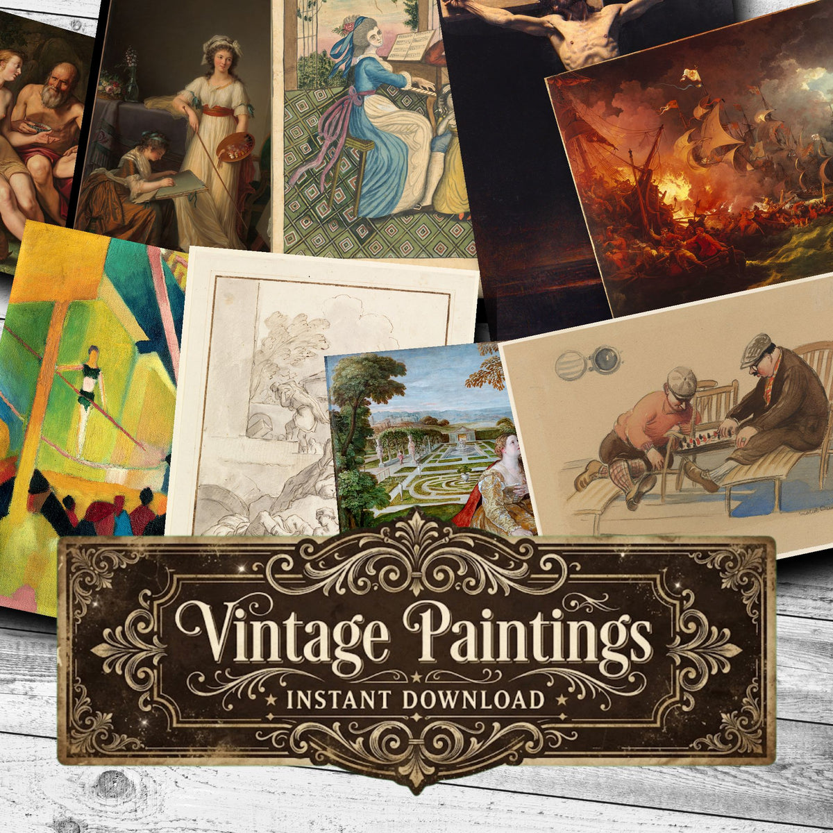 Wall Art Vintage Paintings