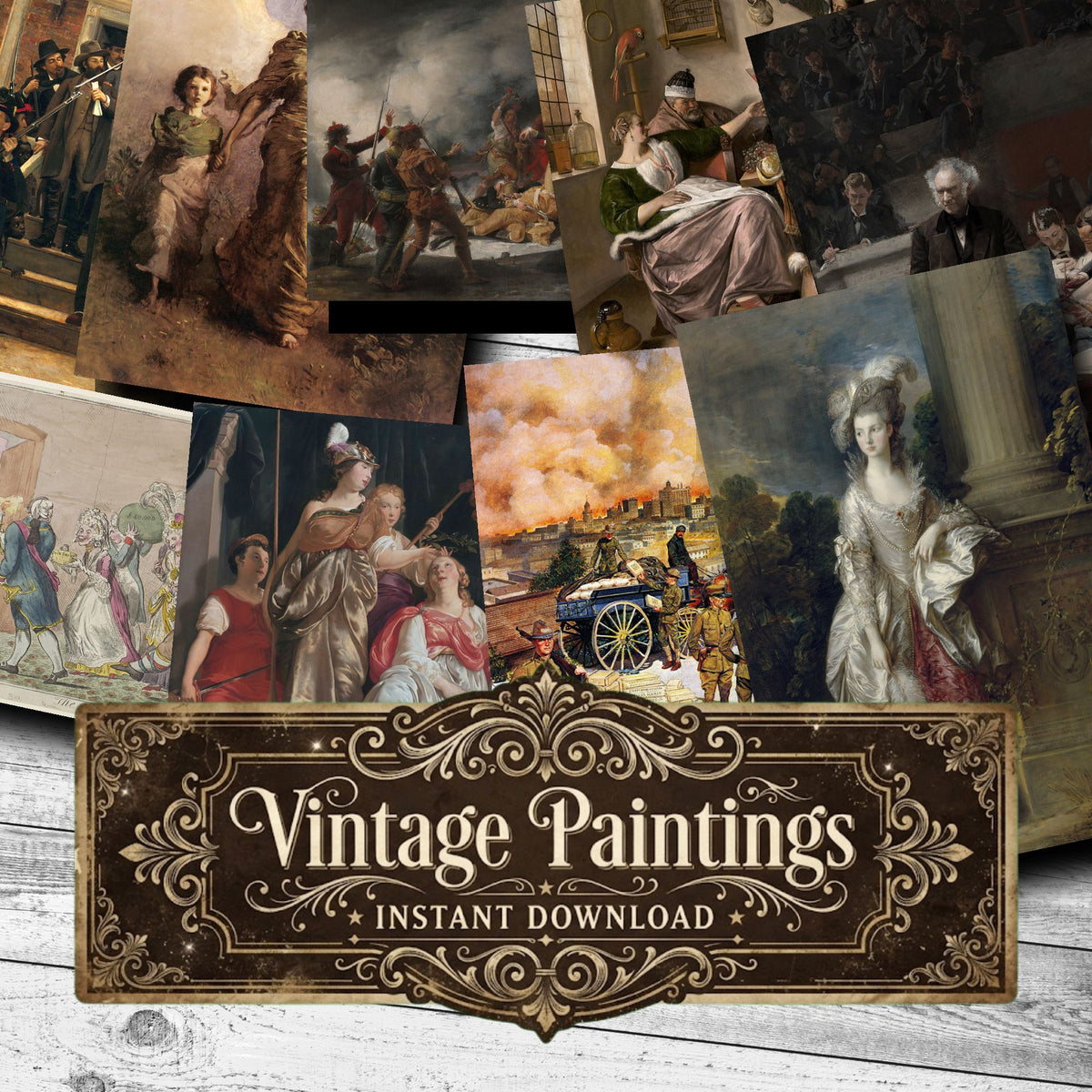 Wall Art Vintage Paintings