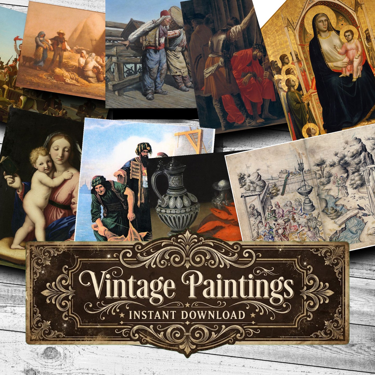 Wall Art Vintage Paintings