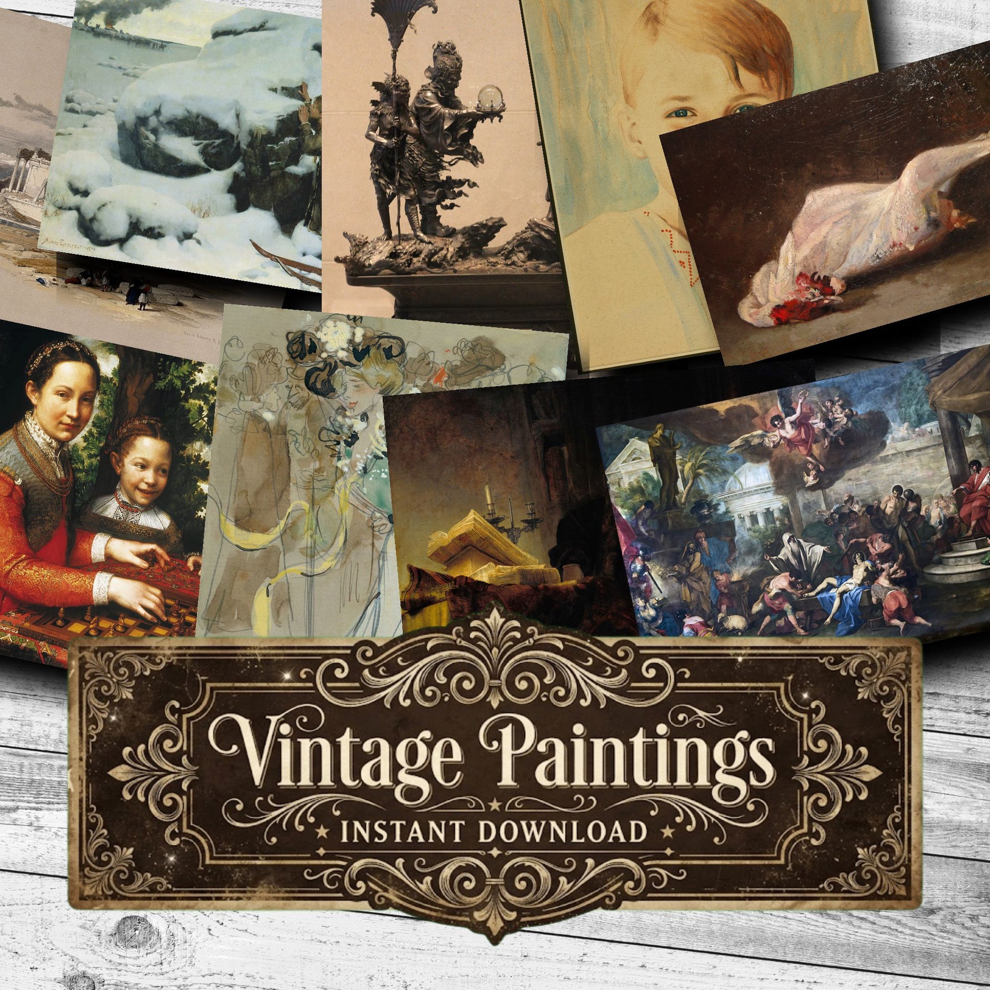 Wall Art Vintage Paintings