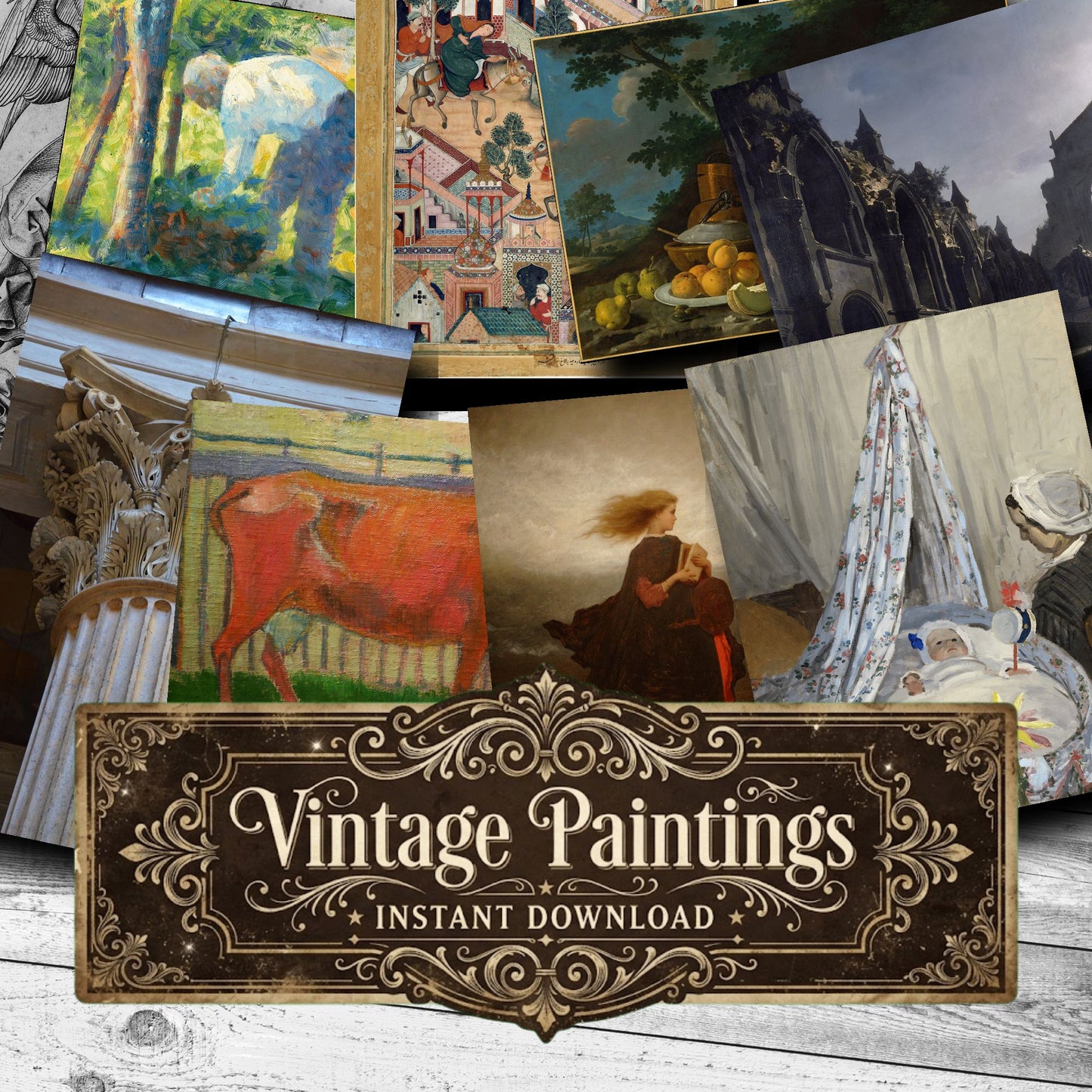 Wall Art Vintage Paintings