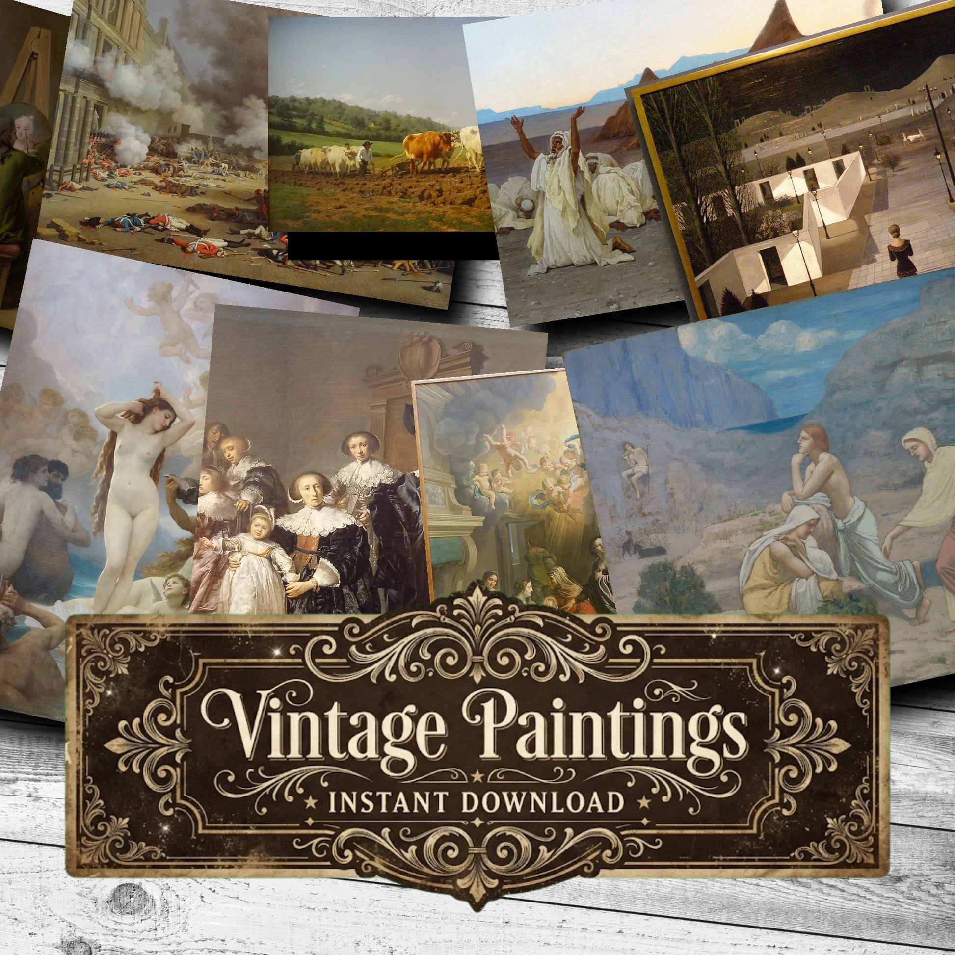 Wall Art Vintage Paintings